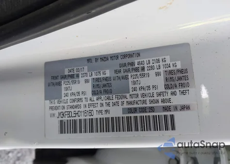 2017 Mazda Cx-5 Grand Touring z USA, uszkodzony, nr VIN JM3KFBDL5H0116160